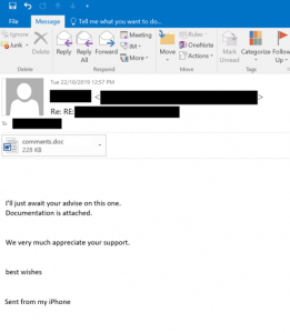 emotet malware sample email cyber security perth